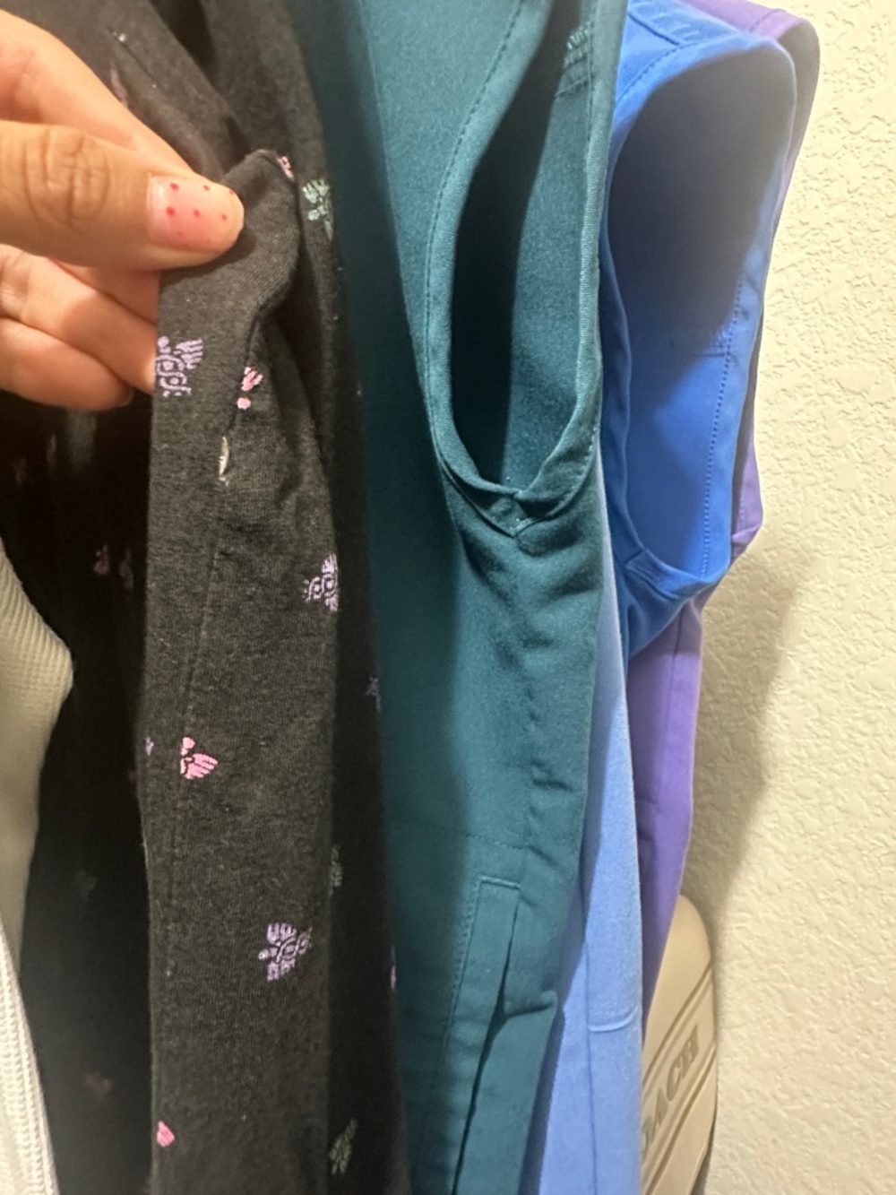 FIGS Black Tee with Pink, Teal & Medical Patterns - Picture 7 of 7